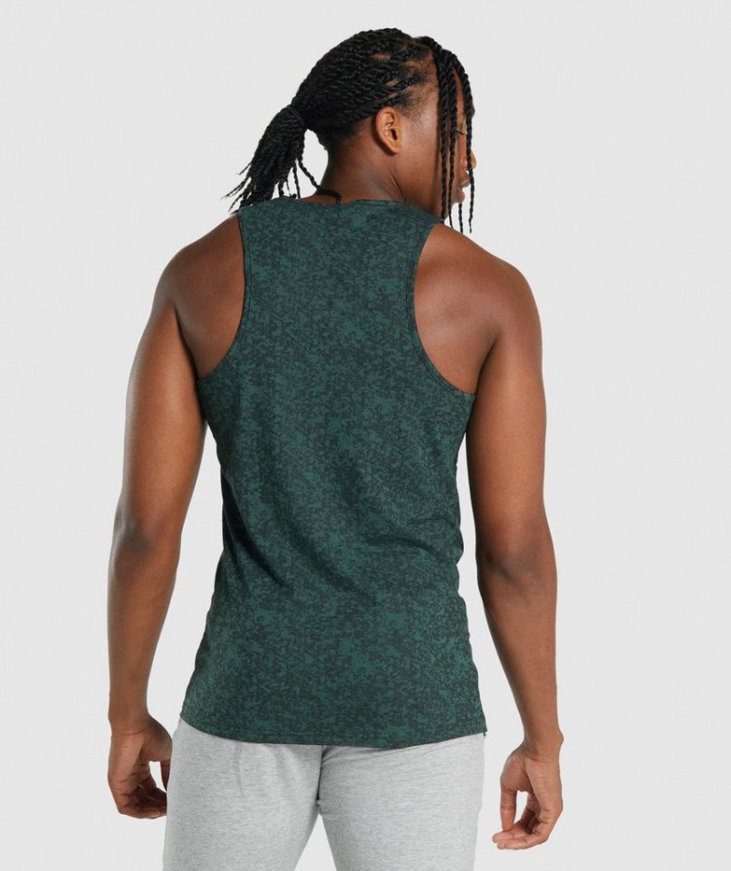 Men's Gymshark Critical 2.0 Tanks Dark Green | CA D0A831